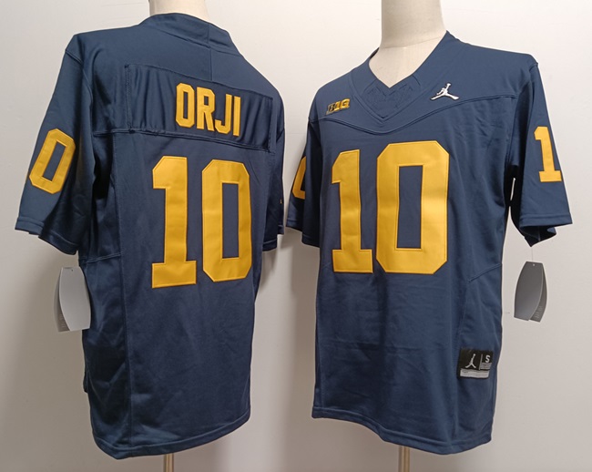 Men's Michigan Wolverines #10 Alex Orji Navy 2024 F.U.S.E. Stitched Jersey Men's Michigan Wolverines #10 Alex Orji Navy 2024 F.U.S.E. Stitched Jersey
